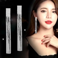 sinleery fashion long tassels earrings for women silver color party wedding accessories mixed style earrings 2022 es706 ssb