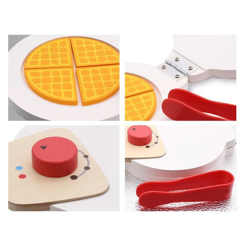 

Children's Simulation Wooden Bread Maker Coffee Maker Pancake Maker Mixer Set Boy Girl Kitchen Play House Toy
