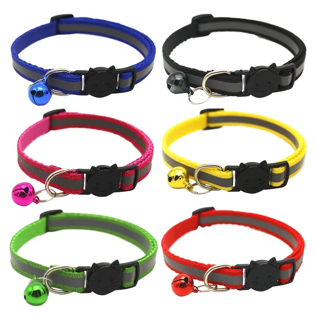 Светоотражающий ошейник безопасности для кошек 6 шт. быстроразъемный с
