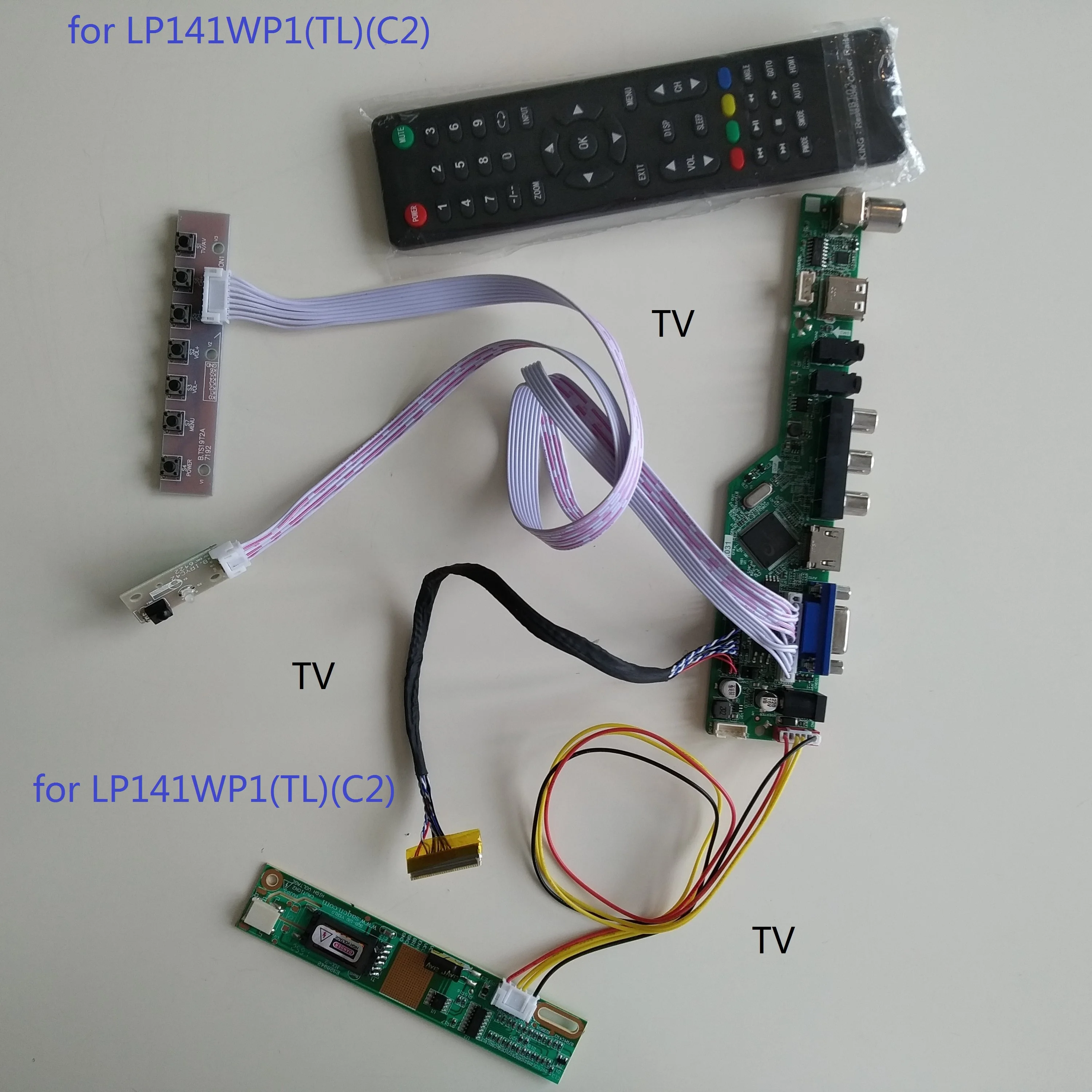 

LCD LED AUDIOAV TV USB VGA Controller driver Board cable For LP141WP1(TL)(C2) 1440X900 14.1" display panel monitor
