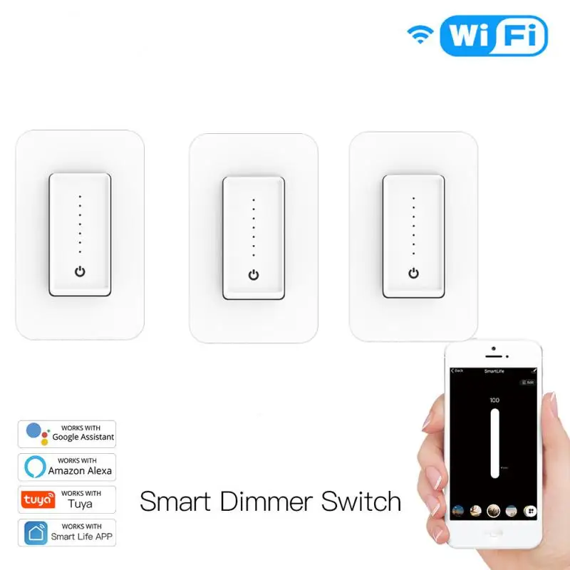

For Alexa Google Home For Voice Control US WiFi Smart Light Dimmer Switch WIFI Smart Light Dimmer Switch Wall Lamp Voice Control