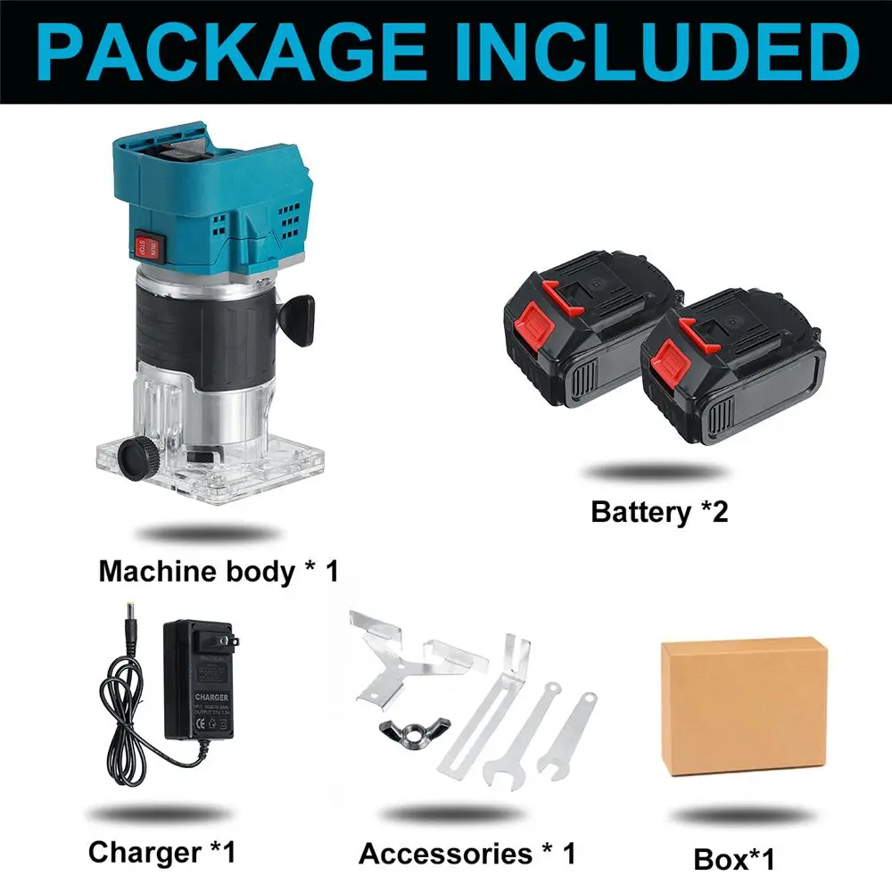 

288V MPT Cordless Trimmer Electric Woodworking Engraving Slotting Electric Trimming Carving Machine Router for Makita Battery