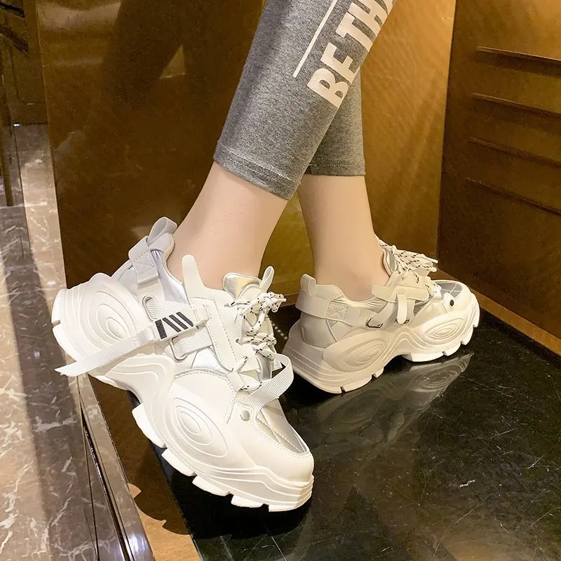 

Winter New Women Chunky Sneakers Vulcanized Shoes Fashion Female White Platform Sneakers Thick Sole Casual Shoes 6cm