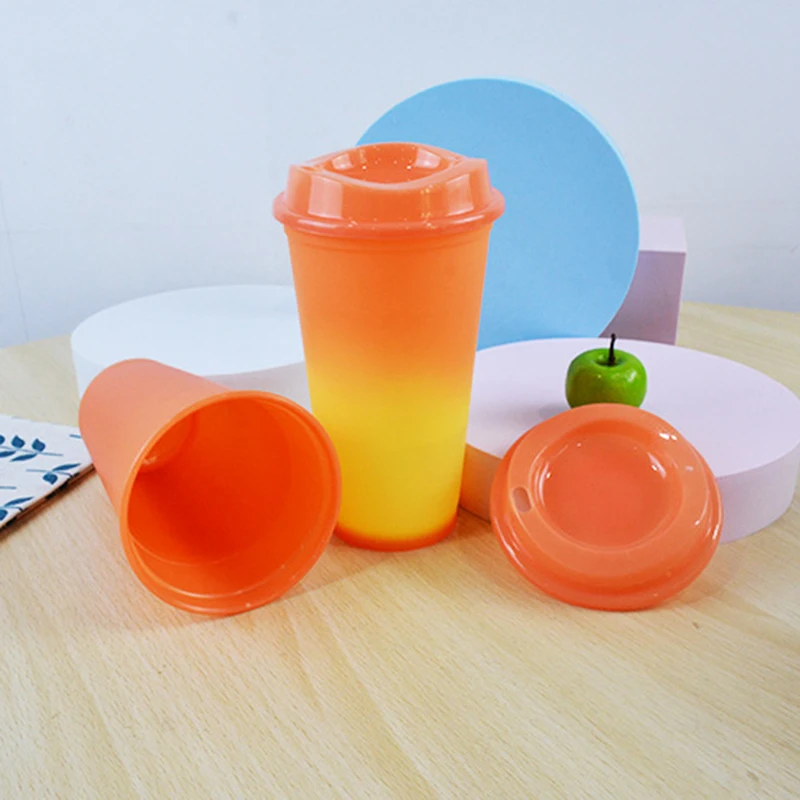 Color Changing Cups with Lids 473ml Reusable BPA Free Creative Hot Drink for Kids | Mugs