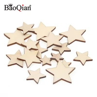 50pcslot natural wooden scrapbook star shape handmade painted childrens stickers diy fashion home decoration crafts 14 18mm