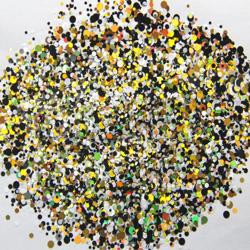 

Mixed Dot 33-500grams/lot Mix Colors Round Dot Spangle shape glitter Flake cosmetic powder for nail Gel (solvent resistant)