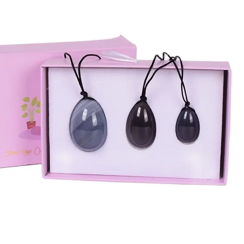 

Natural Agate Jade Egg Yoni Ball Set Gift Boxes Massage Tool Gemstone Kegel Exercise Health Vaginal Muscle Crystal Stone Tool