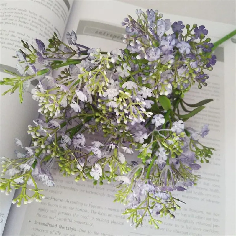 7 шт. поддельные короткой ножке в форме сиреневый (3 стеблей долларов США/шт) 18 9