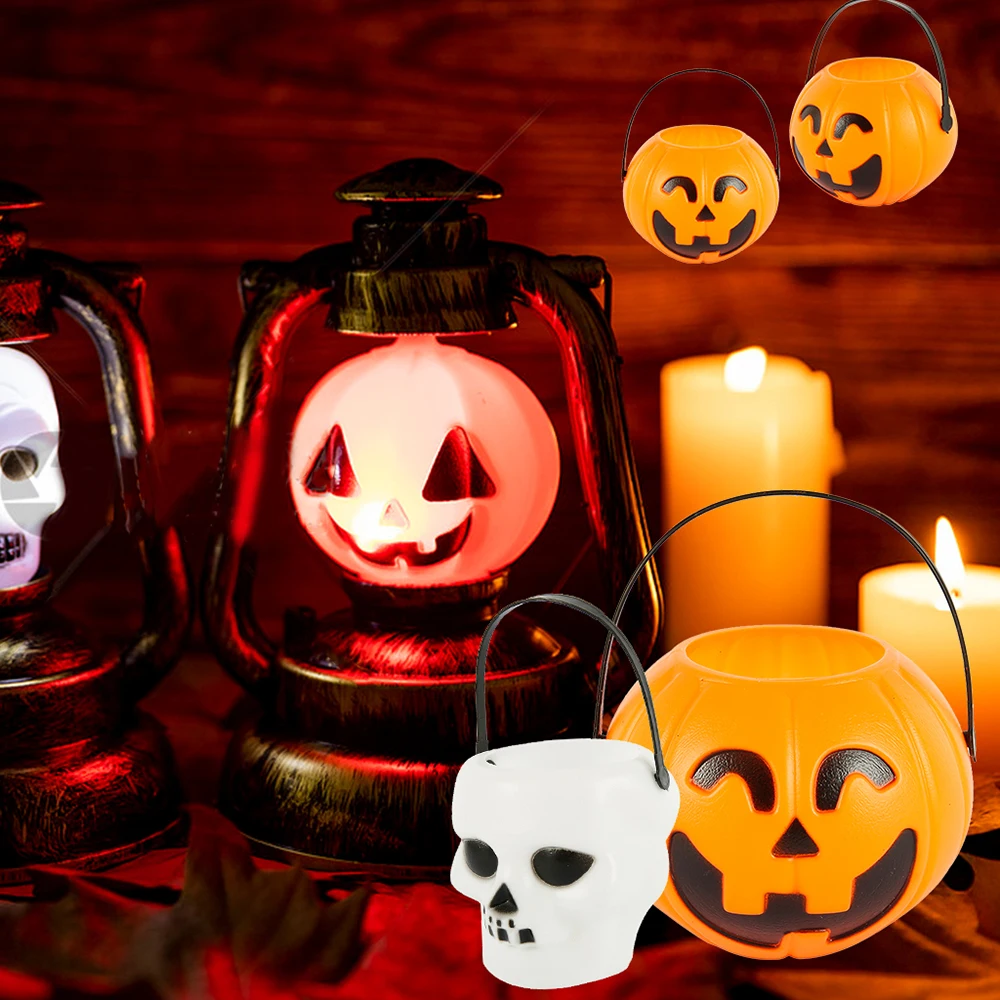 

1/6 Pcs Plastic Halloween Mini Candy Kettles Novelty Candy Holder Pot Jars with Handle St. Patricks Day Party Favors Props