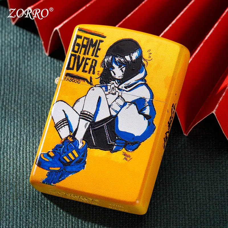 

Zorro Kerosene Lighter Color Paint Old-fashioned Nostalgic Retro Cute Girl To Send Her Boyfriend Holiday Personality Trend