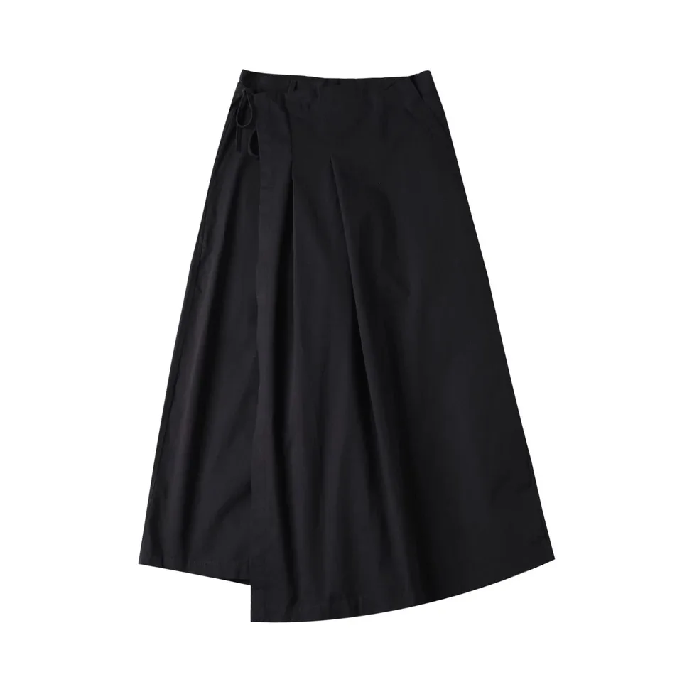 [DARK] Diablo Yamamoto Yoji Niche Style Washed And Worn Retro Irregular Bandage Skirt Pants Samurai Pants Loose And Versatile