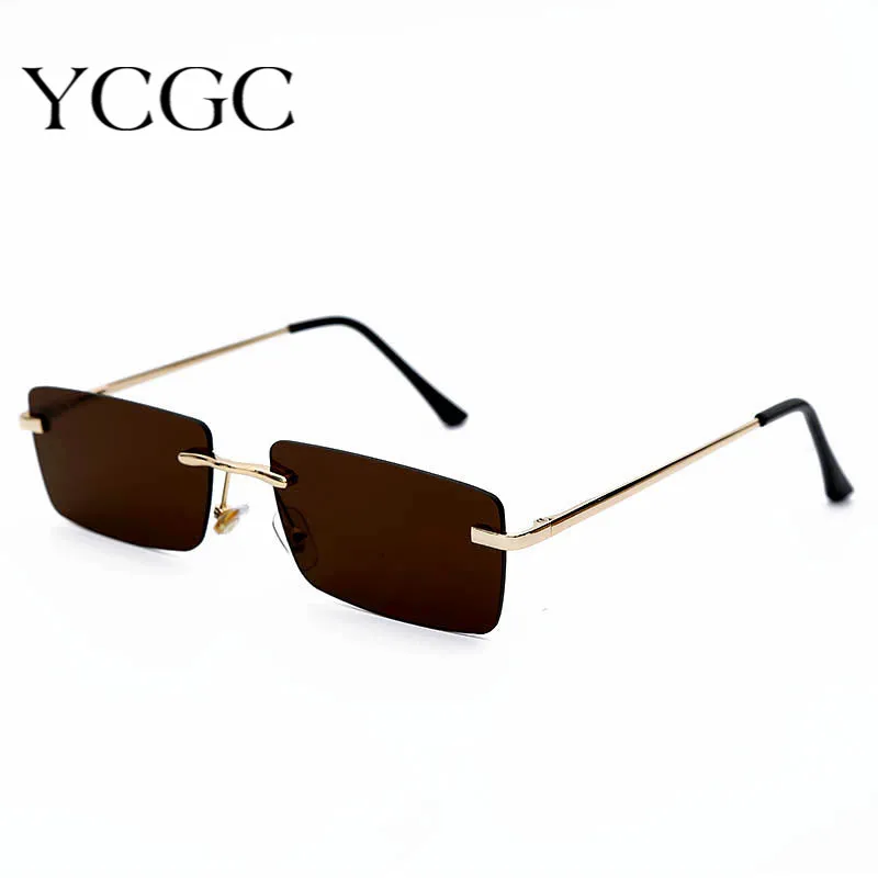 

Модные солнцезащитные очки без оправы, Женские винтажные брендовые дизайнерские черные прозрачные линзы, солнцезащитные очки для женщин, п...