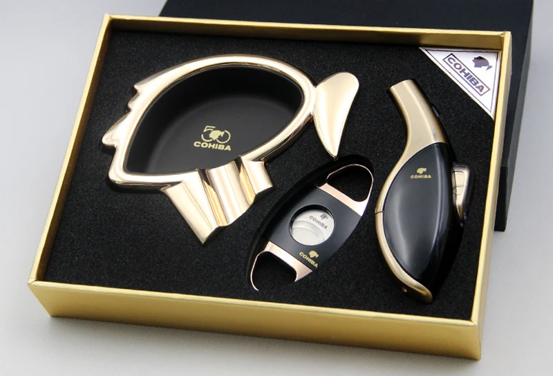 COHIBA 50th Anniversary Edition сигарета 1 фонарь струйный Пламя зажигалка многоразовый резак