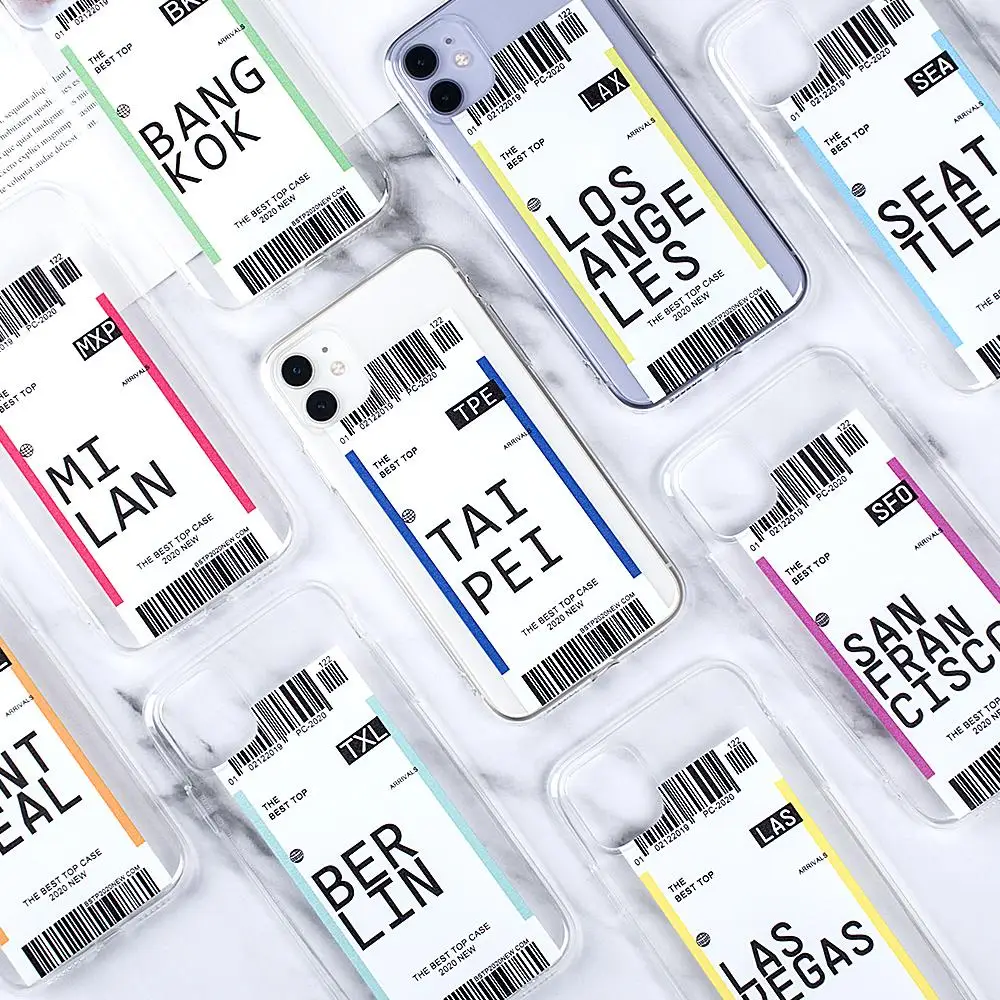 Прозрачный чехол для телефона iPhone 11 Pro Max модные чехлы с этикетками на авиаторские