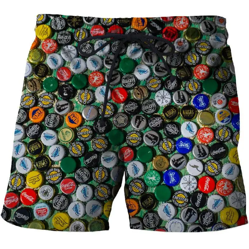 

New Beer 3D Printing Casual Beach Shorts Mascuino Gym Street Men's Resort Shorts Fashionable Sports Men's Pants 2021 Summer 6XL