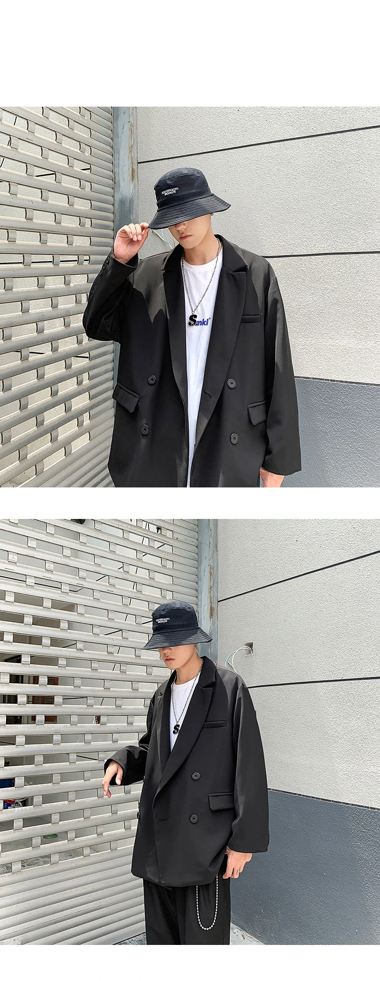Korean New Men Blazer Black Oversized Blazer Masculino Casual Student Men Blazer hombre
