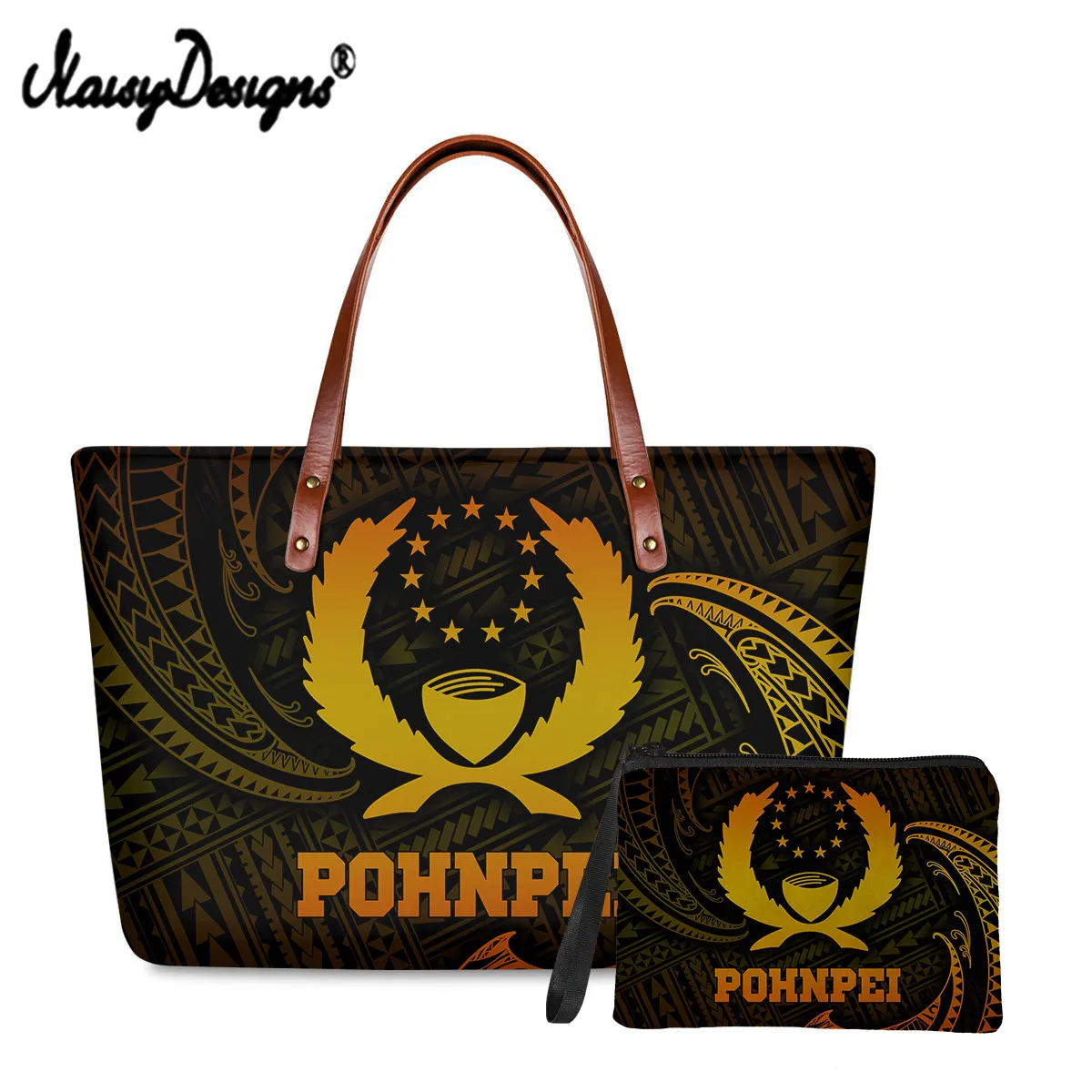 

Noisydesigns Women Bag Fashion Pohnpei Flag With Polynesian Designer Hand Bag Shoulder Tote New Bags Woman Purses And Handbags