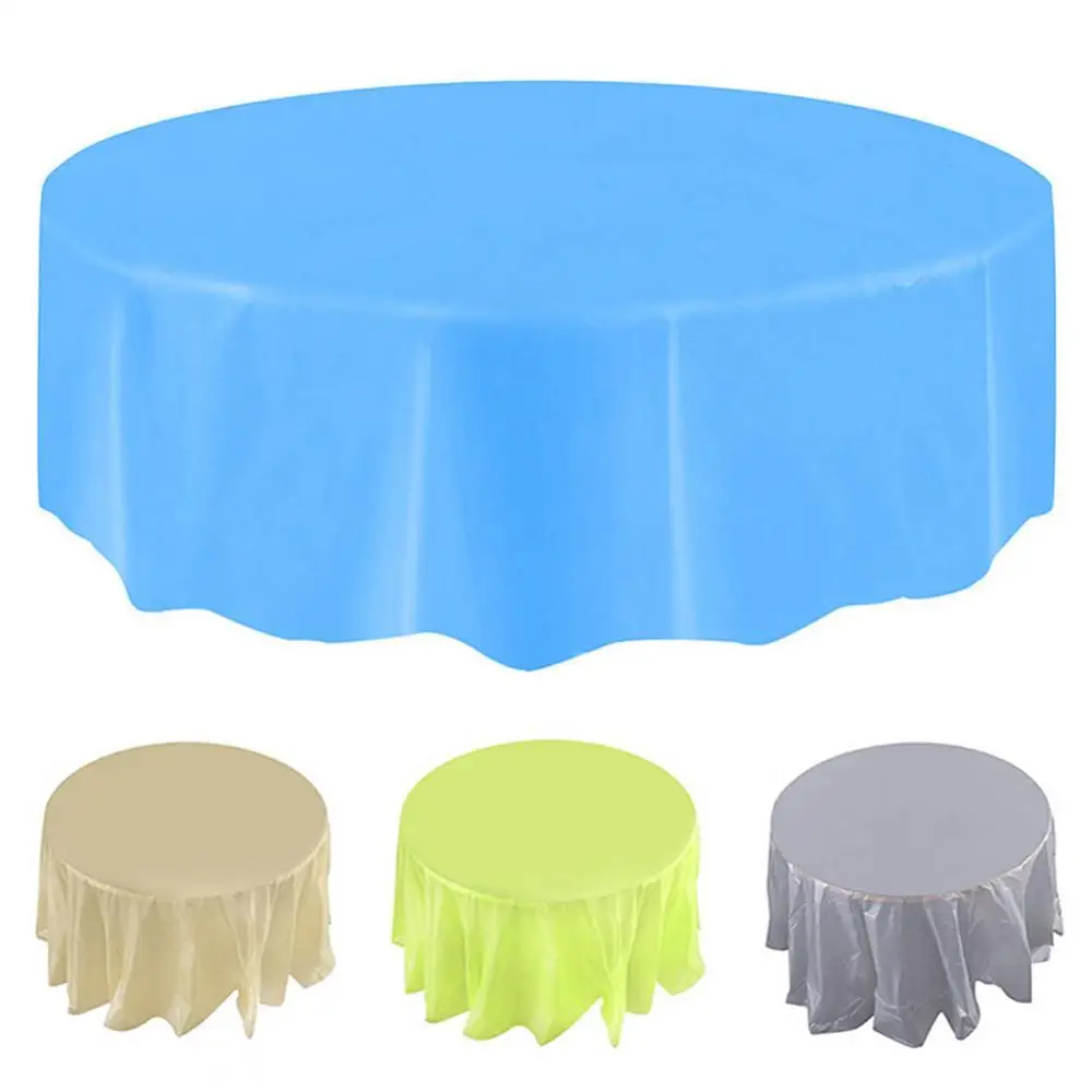 

Plastic Waterproof Large Wedding Party Disposable Circular Table Cloth Cover