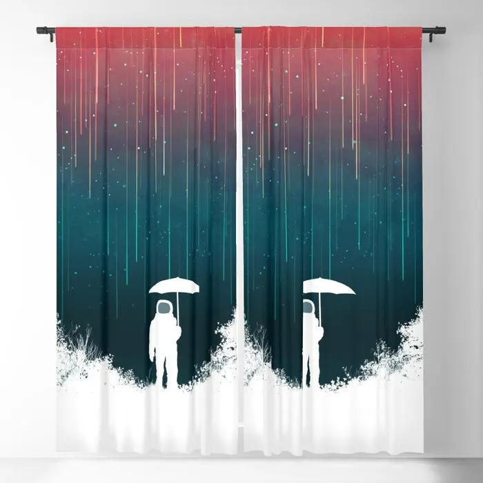 

Meteoric Rainfall Blackout Curtains 3D Print Window Curtains For Bedroom Living Room Decor Window Treatments