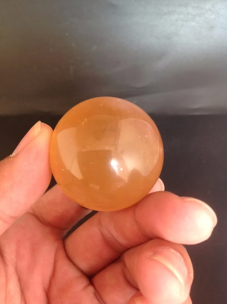 40 мм натуральный оранжевый кальцит СФЕРА ХРУСТАЛЬНЫЙ кварцевый шар чакра