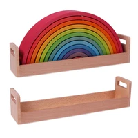 wooden large rainbow storage box children stacker creative rainbow building blocks montessori benefits intellectual toys gifts