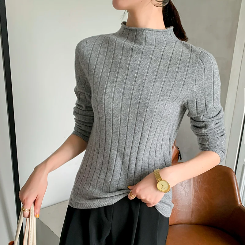 adishree 2020 woman winter 100% Cashmere sweaters and autumn knitted Pullovers High Quality Warm Female thickening Turtleneck