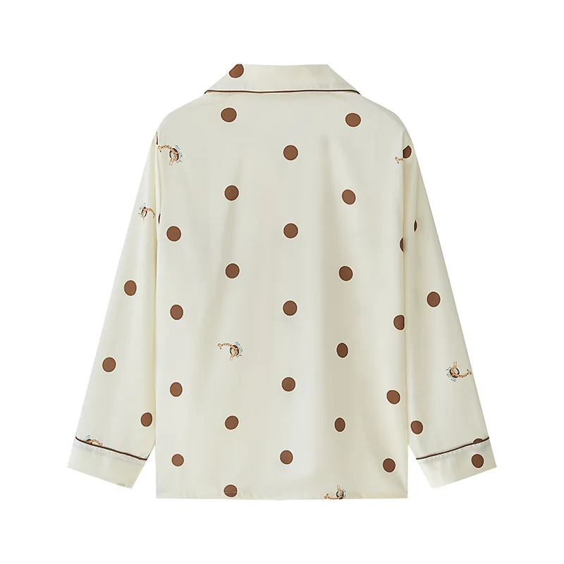 Long Sleeve Pajamas Autumn Long Sleeve Trousers Suit Cartoon Pyjama Set Large Size Two-piece Nightwear Home Service Sleepwear