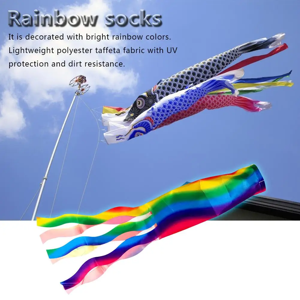 

70/140cm Rainbow Windsock Flag Weather Vane Color Hanging Decoration-red Orange Yellow Green Blue Purple Gay Pride Garden Decor