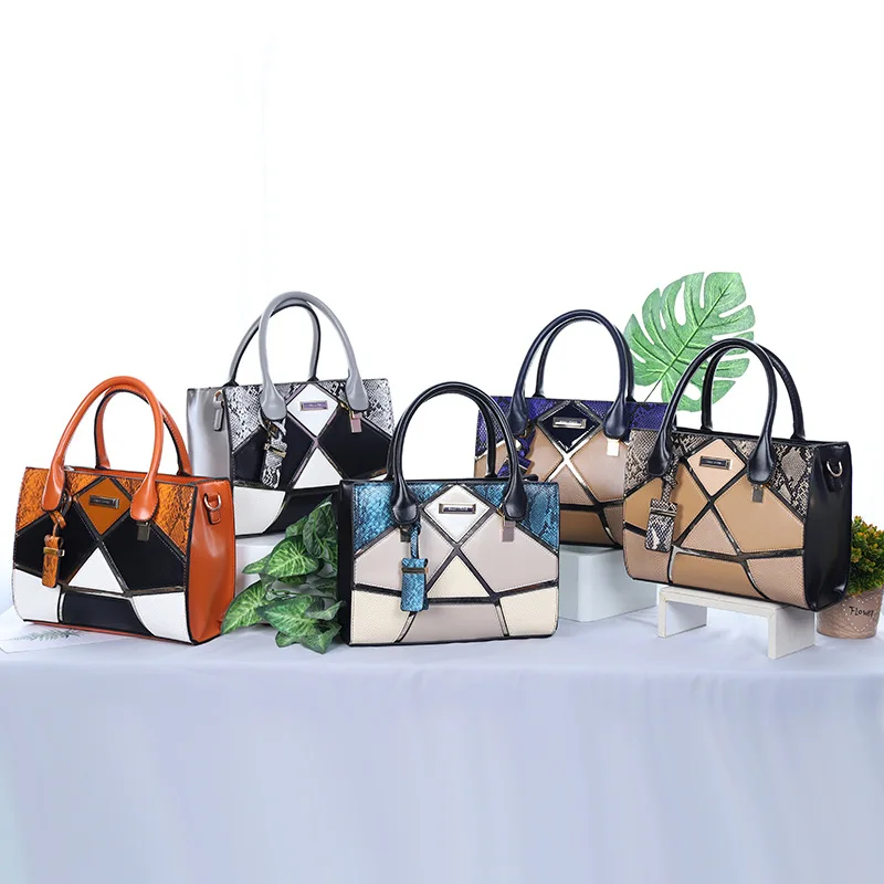 

Handbag Ladies Rhombic Large-capacity Fashion Stitching Tote Bag