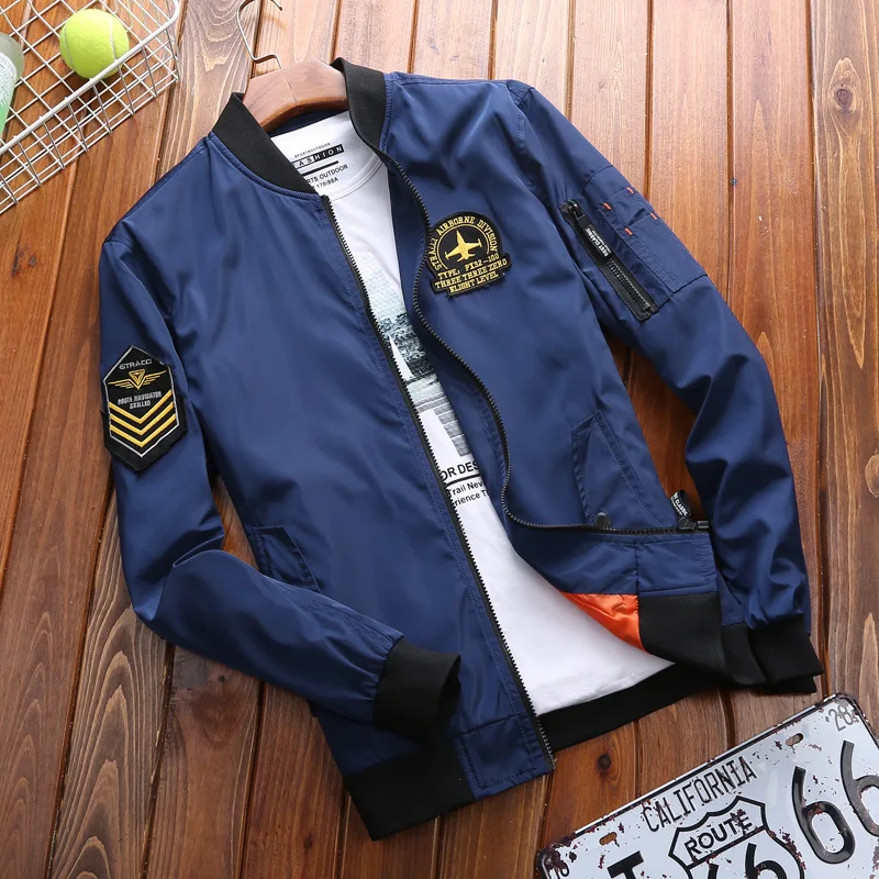 

Bomber Jacket Men Military Coat Men Fashion Stand Collar Fitness Men Jacket Big Size M-4XL Hip Hop Coat Chaqueta Hombre