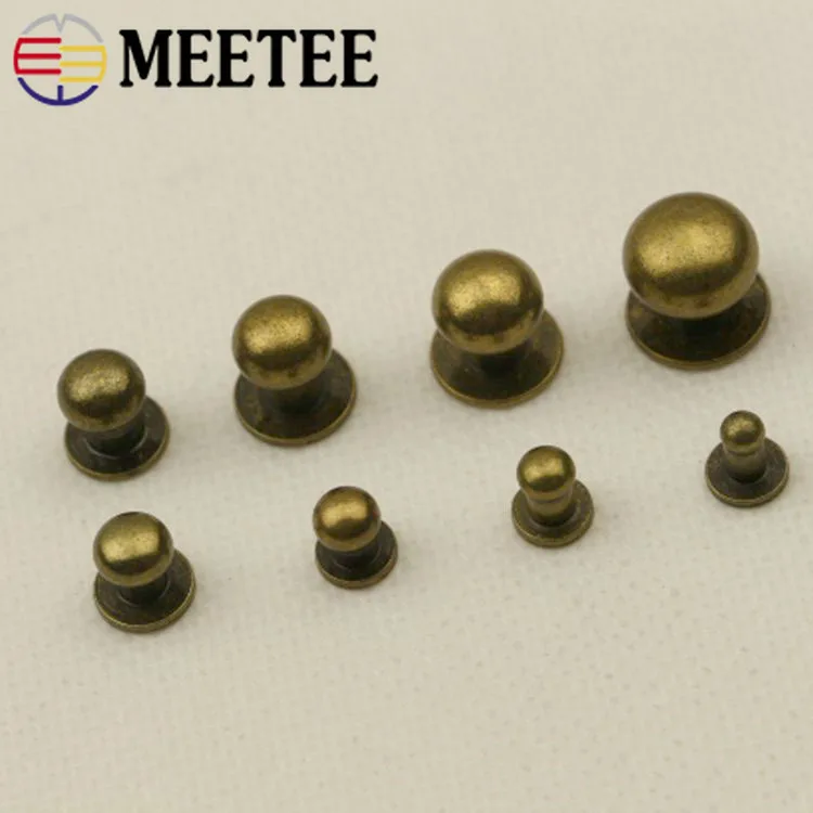 bronze Meetee, 50 шт., 4-12 мм, металлические заклепки для сосков, для кошельков, Fastner, застежки, сделай сам, шпильки, винты, кнопки, кожевенное ремесло, аксессуары - Цвет: bronze