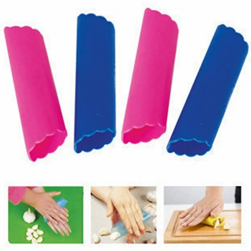 Красочные силиконовые Овощечистка легко пилинг трубка чеснок Магия кухонные