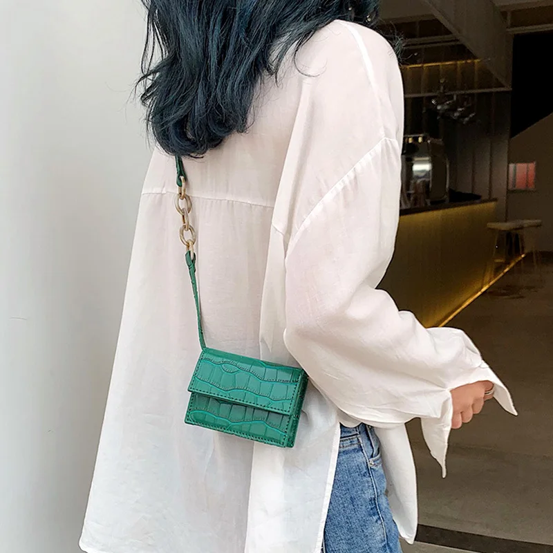 Крокодиловая сумка через плечо женская модная маленькая для женщин денег