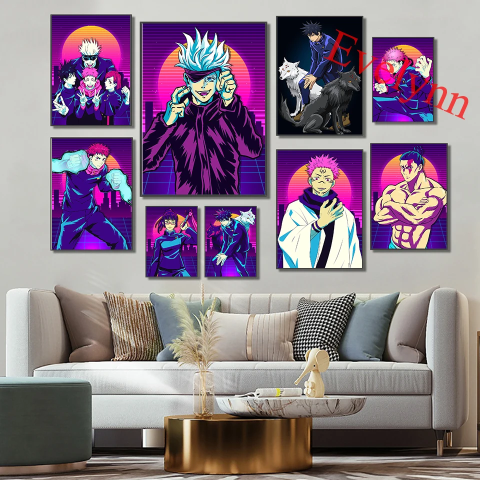 

Jujutsu Kaisen Anime Poster Japanese Cartoon Sukuna Painting Modern Living Room Decor Canva Wall Art Print Children Room Decor