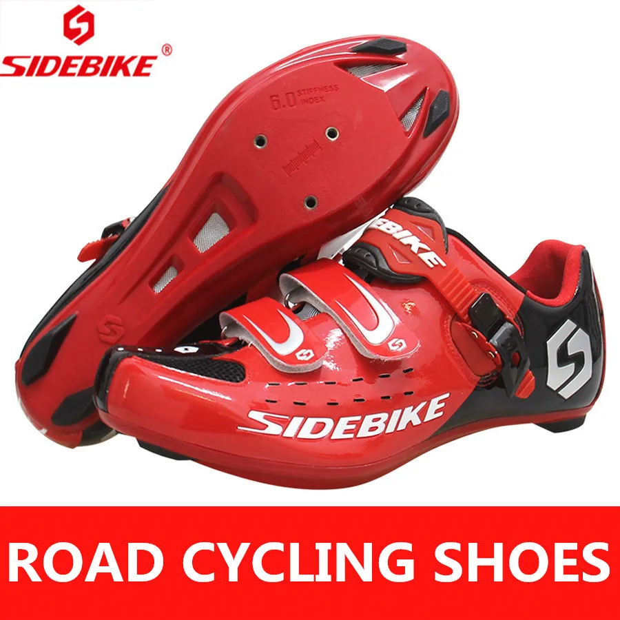 road red Sidebike Мужская обувь для велоспорта, обувь для горного велосипеда, обувь для гонок, дышащие кроссовки для езды на велосипеде, Sapatilha Ciclismo MTB Chaussure Velo - Цвет: road red
