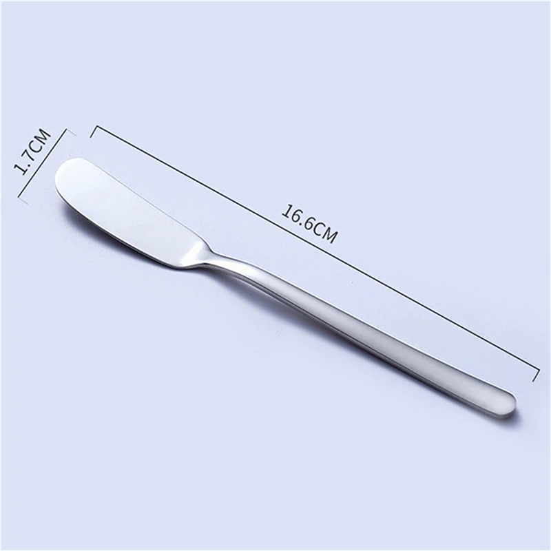 

1Pc Stainless Steel Butter Knife Kitchen Cheese Knife Silver Dessert Tools Jam Spreader Utensil Cutlery Dessert Tools For Toast