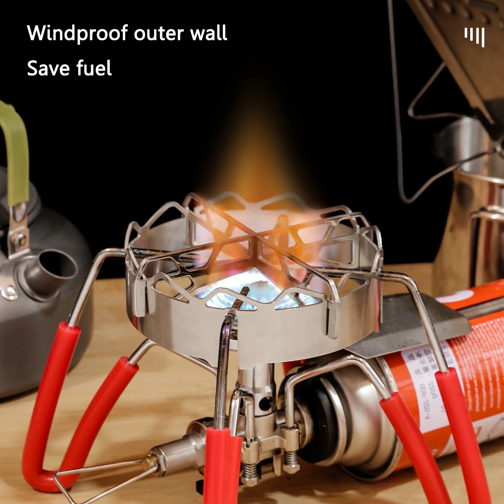 Газовая плита с ветрозащитным кольцом круглая термостойкая из нержавеющей стали
