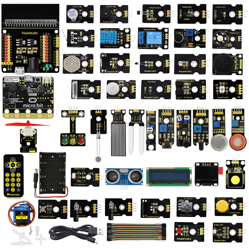 Keyestudio микродолото V2 45 в 1 Сенсор Starter Kit для BBC Micro: бит набор программирования +