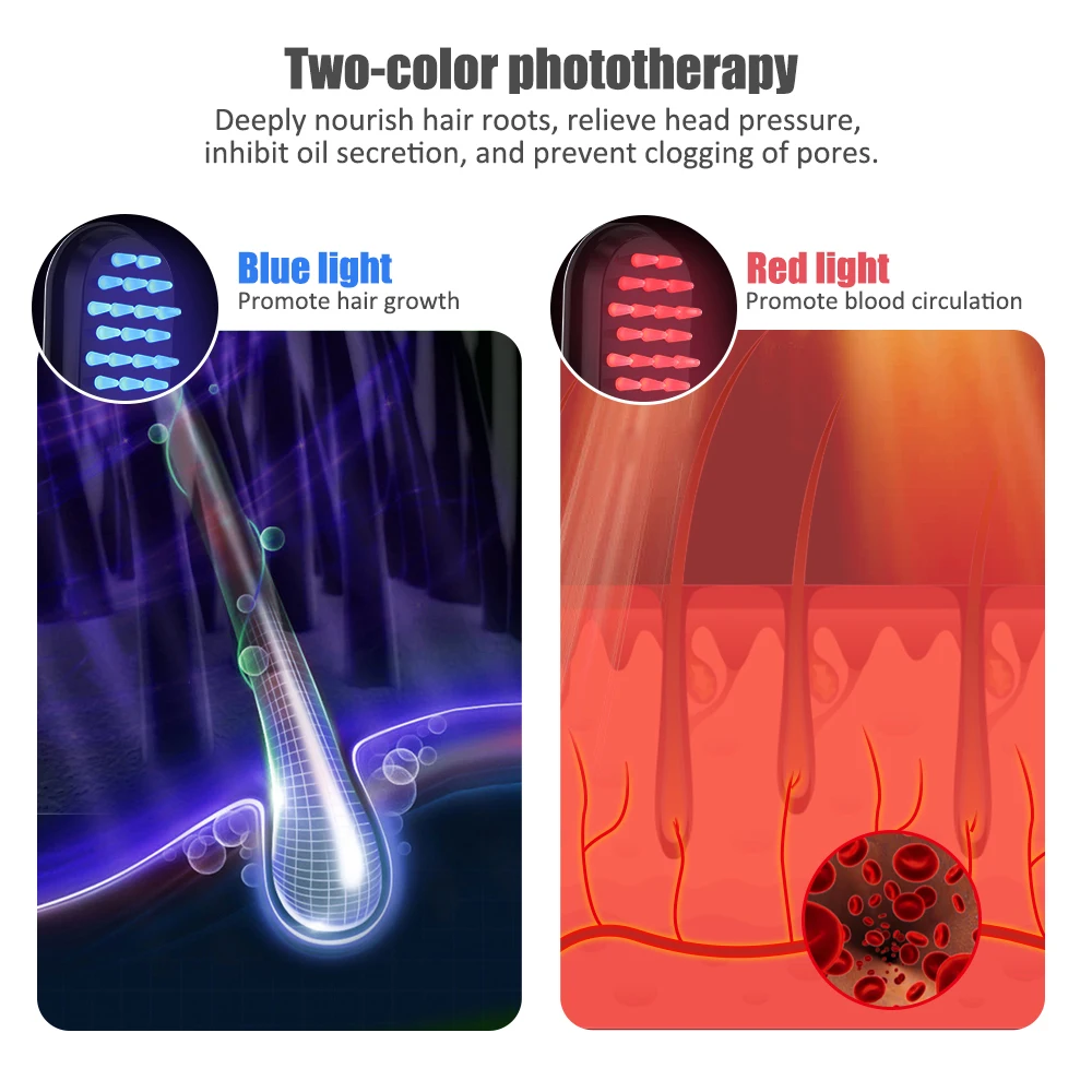Электрическая вибрационная Массажная расческа для волос лечение против