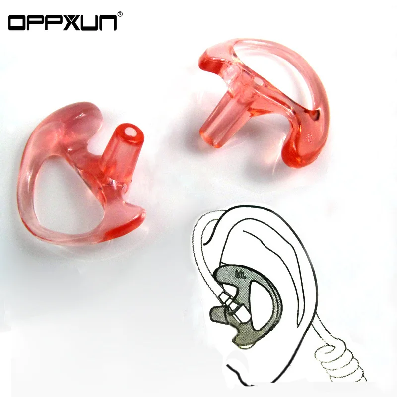 

OPPXUN new soft ear mold earplugs, pink earplugs for radio sound tube headset walkie-talkies