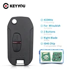 KEYYOU 23 кнопки 433 МГц ID46 чип дистанционного ключа автомобиля подходит для Mitsubishi Outlander Lancer EVO Colt Mirage MIT11 MIT8 Uncut Blade