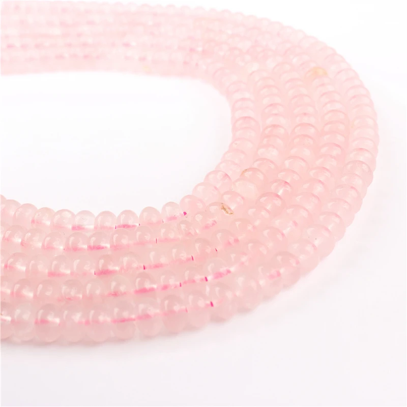 

Linxiang Fashion jewelry 4x6 ~ 5x8mm natural gem interval pearl powder crystal pine bead DIY women's bracelet necklace earrings