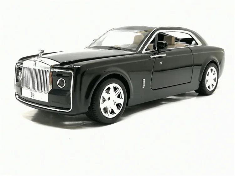 Высокая модель автомобиля из 1:24 сплава Rolls-Royce shadow, металлическая модель со звуком и светильник, игрушки для детей, подарки