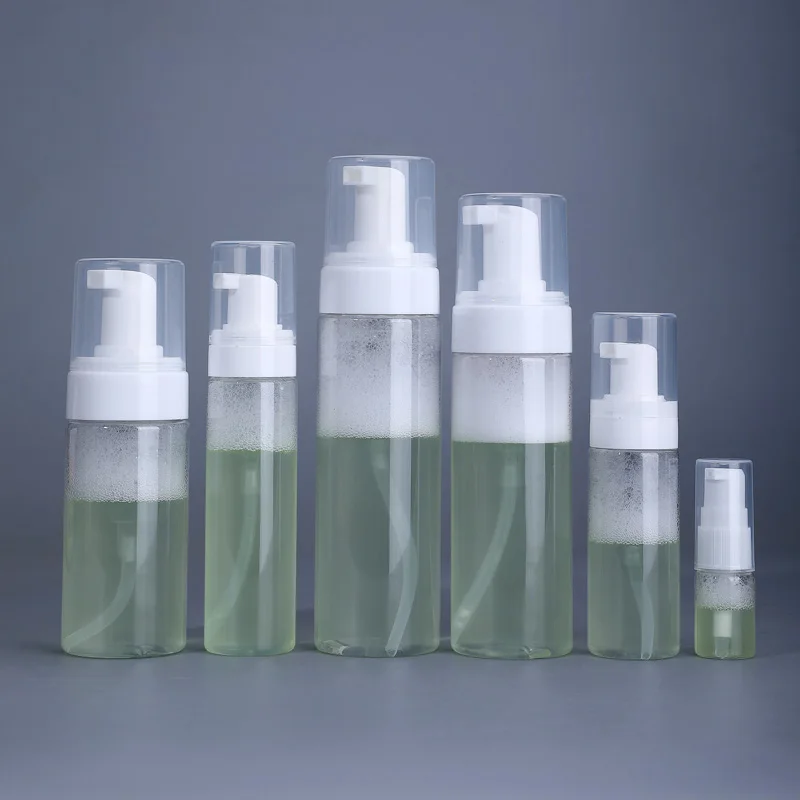 

Empty 50ml 80ml 100ml 150ml 200ml Plastic Foaming Bottle Clear Small Shampoo Lotion Container 10PCS/lot