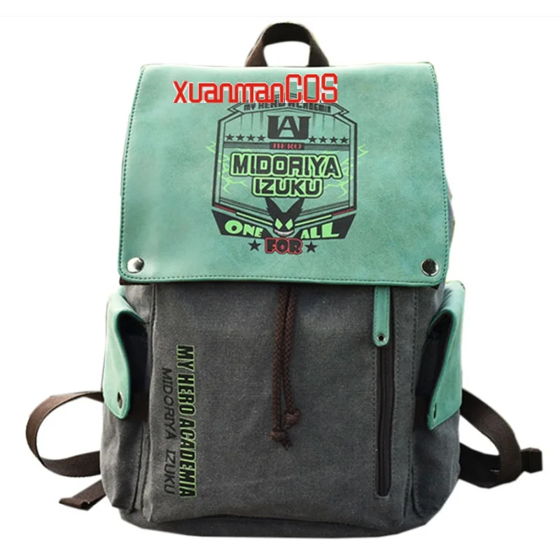 Купи Anime My Hero Academia Cosplay Izuku Midoriya Backpack Unisex Fashion Canvas Bag Travel Laptop School Backpack за 1,518 рублей в магазине AliExpress