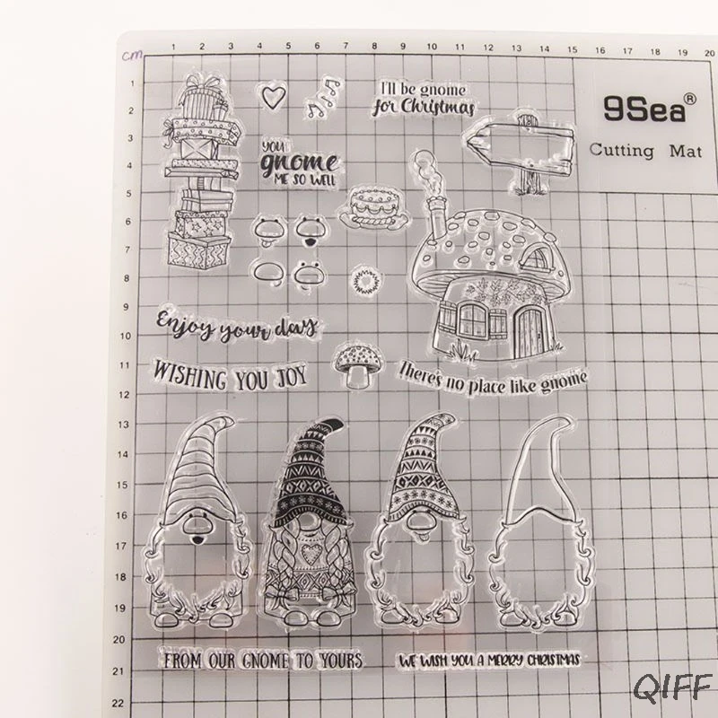 Санта гном силиконовый прозрачный печать штамп DIY Скрапбукинг рельефная