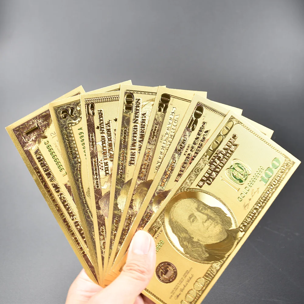 Банкноты 100 долларов поддельные деньги позолоченные доллары 24 К украшение