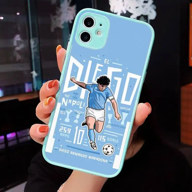 

Diego Armando Maradona Argentina Phone Case Matte Transparent for iPhone 7 8 11 12 s mini pro X XS XR MAX Plus cover funda