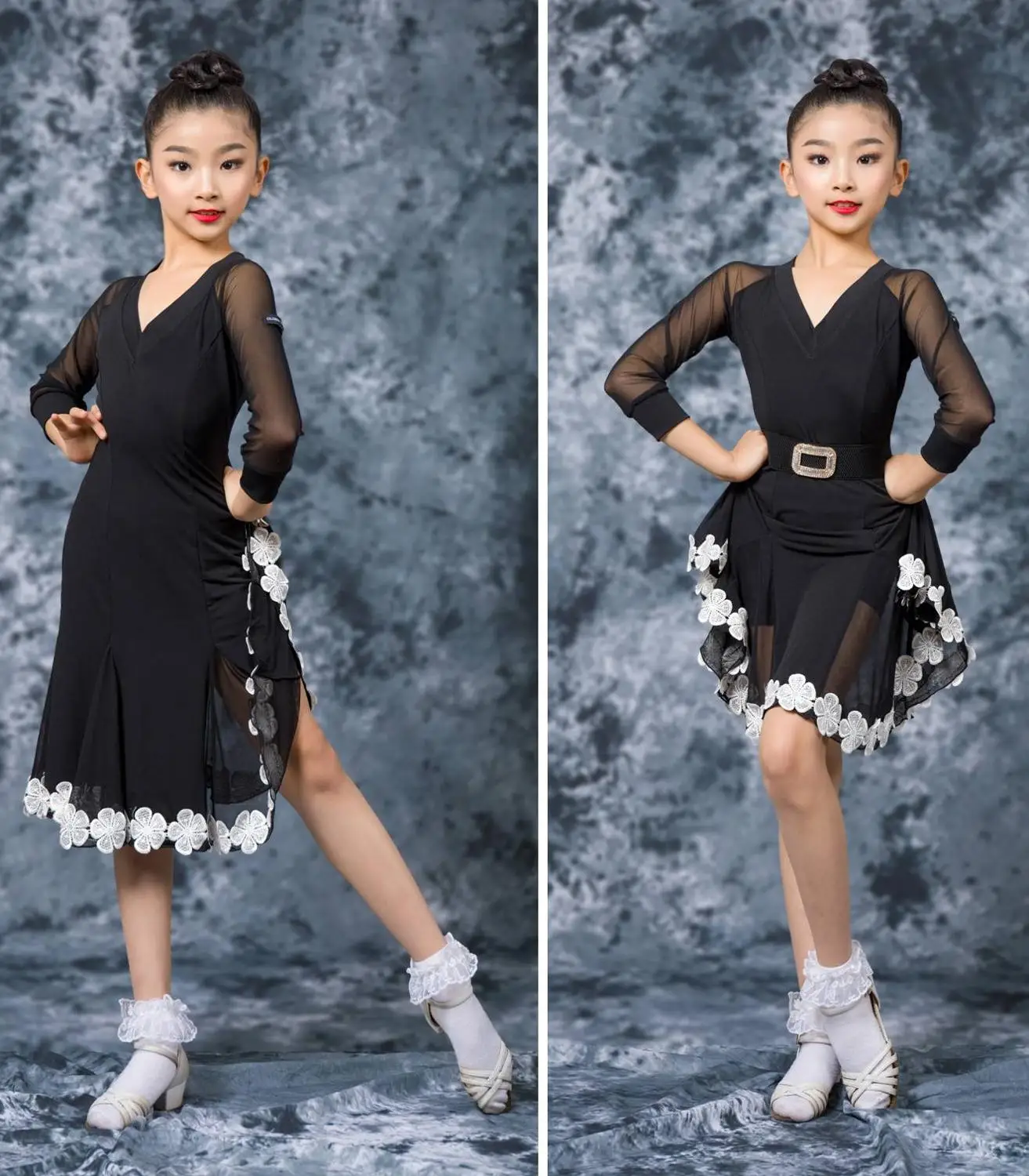 Детское платье для латиноамериканских танцев GD3054 профессиональное кружевное