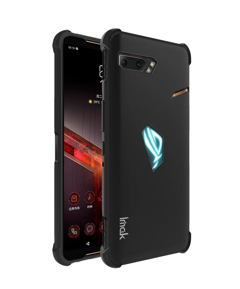 Imak \ Матовый ТПУ Мягкий силиконовый чехол для Asus ROG Phone 2 ZS660KL чехол матовый черный Противоударная подушка безопасности задняя крышка ROG Phone2